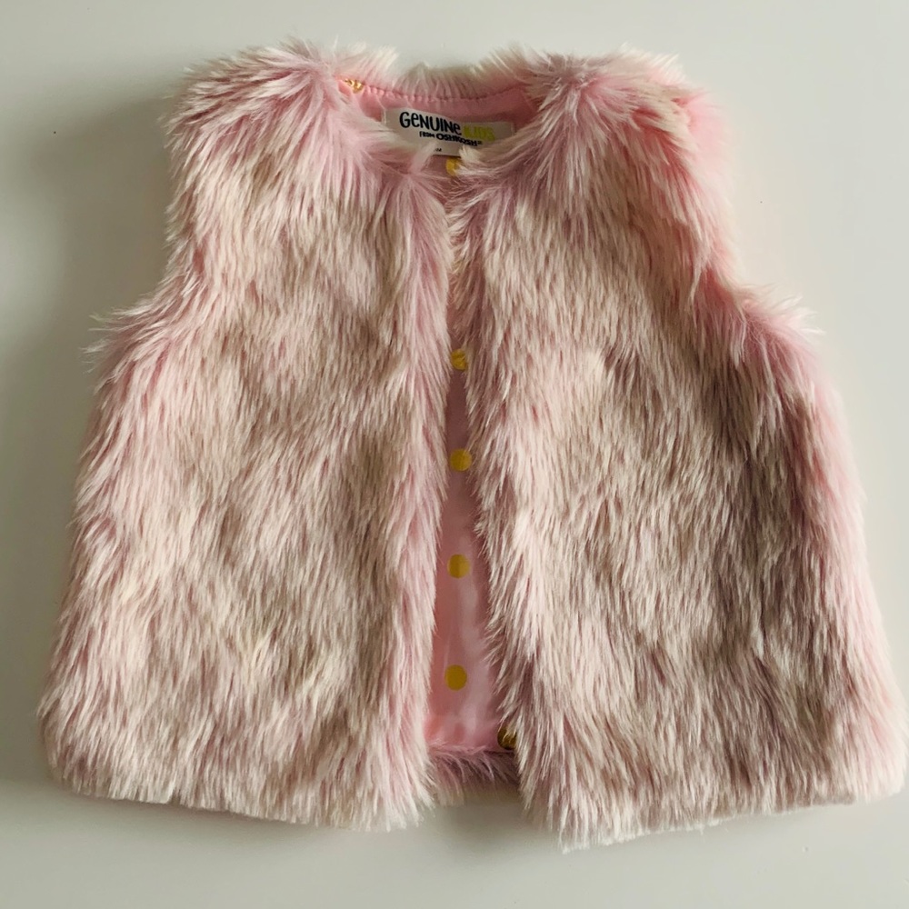 Genuine kids 12-18 months pink furry vest